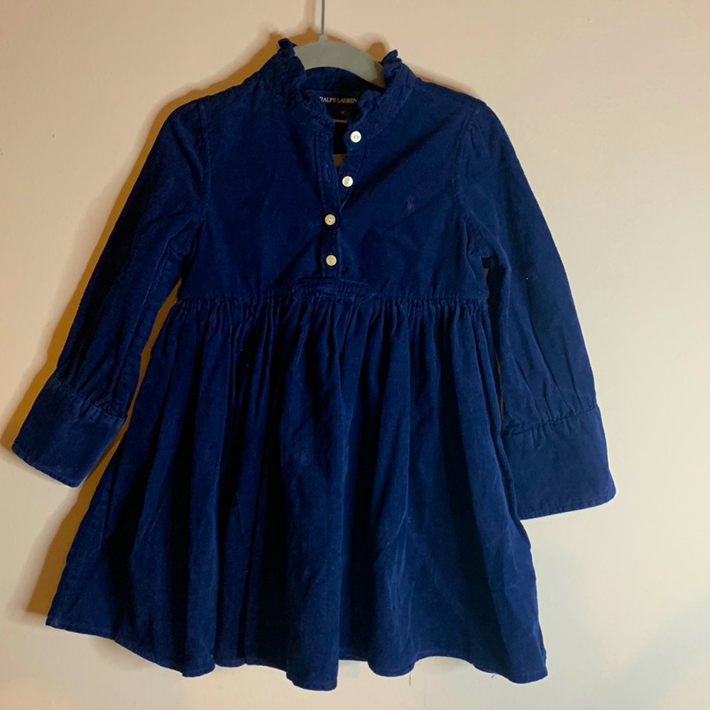 Ralph Lauren 3/3T rich blue corduroy dress